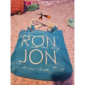 Ron Jon blue canvas tote bag